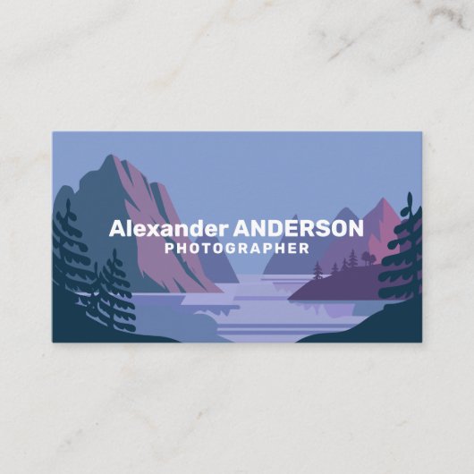山と湖の風景 – 写真家 名刺 (正面)