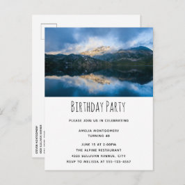 山と湖景勝地自然写真誕生日 インビテーションポストカード