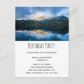 山と湖景勝地自然写真誕生日 インビテーションポストカード (正面)