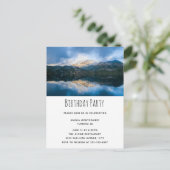 山と湖景勝地自然写真誕生日 インビテーションポストカード (スタンド正面)