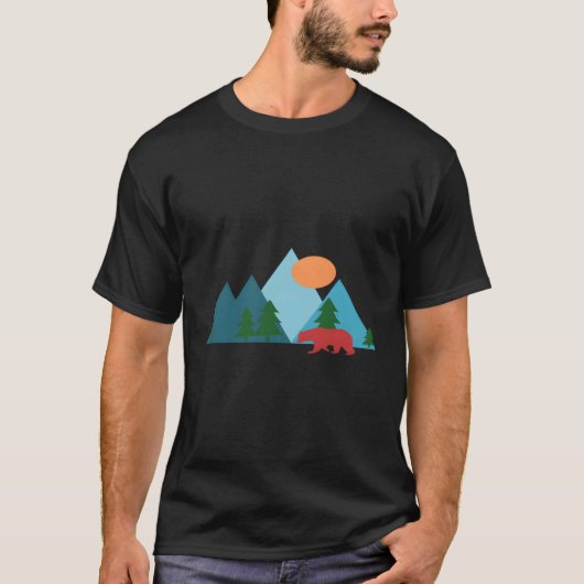 山と自然シーンバケーション Tシャツ (正面)