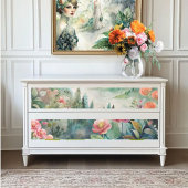 山と花の水色の切り離し 薄葉紙