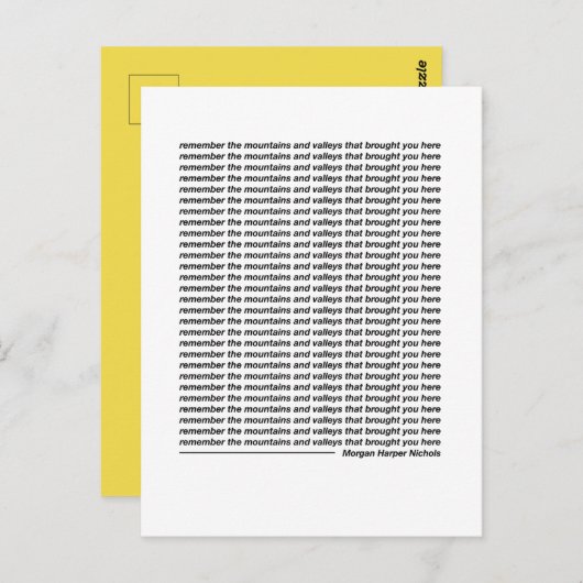 山と谷を思い出しなさい ポストカード (正面/裏面)