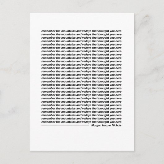 山と谷を思い出しなさい ポストカード (正面)