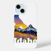 山と野の花をモチーフにしたアイダホ州の形 Case-Mate iPhoneケース (裏面)
