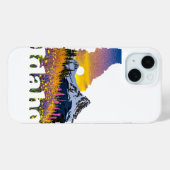 山と野の花をモチーフにしたアイダホ州の形 Case-Mate iPhoneケース (裏面 (横))