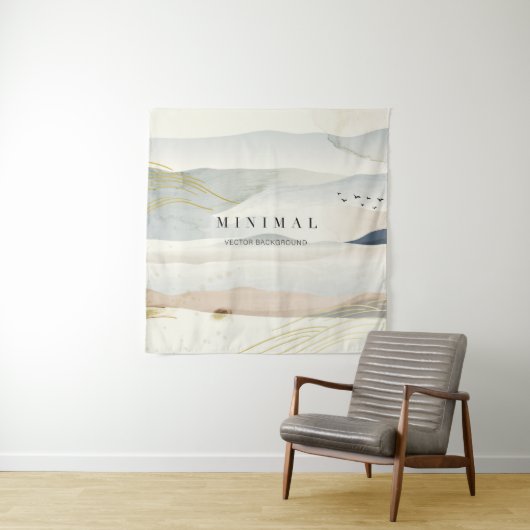 山と金色の線画。東洋の タペストリー (インサイチュ)