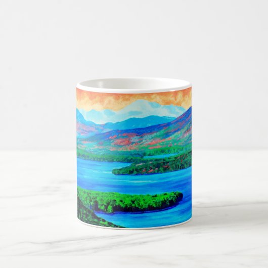 山と風景絵画のマグカップ コーヒーマグカップ (中央)