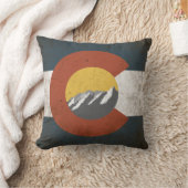 山と、グランジなコロラド州の州の旗 クッション (ブランケット)