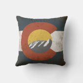 山と、グランジなコロラド州の州の旗 クッション (裏面)