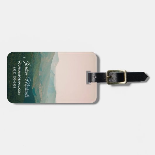 山によってあなたの一流の|の青を加えて下さい ラゲッジタグ (正面横)