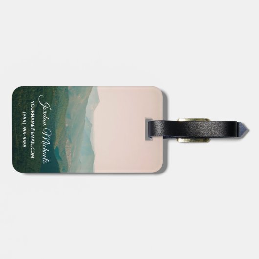 山によってあなたの一流の|の青を加えて下さい ラゲッジタグ (裏面横)