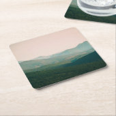 山による青 スクエアペーパーコースター (アングル)