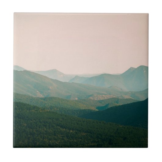山による青 タイル (正面)