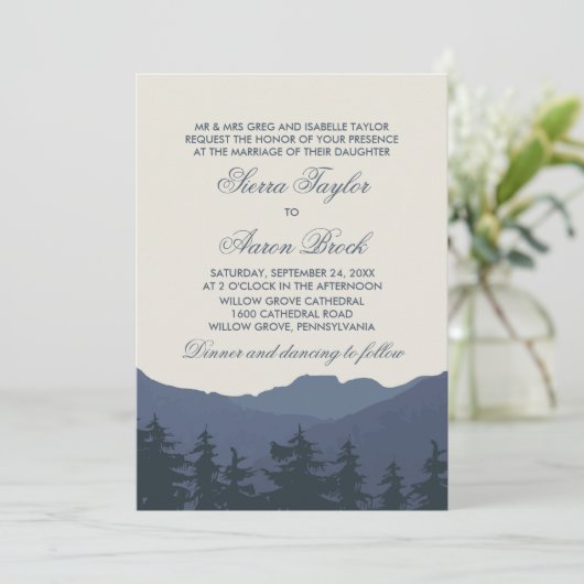 山にフォーマル結婚戻る 招待状 (スタンド正面)