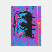 山に乗る – 山のバイクもしくは自転車に乗る人 フリースブランケット (正面)