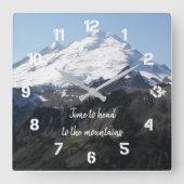 山に向かう時間 スクエア壁時計 (正面)