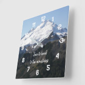 山に向かう時間 スクエア壁時計 (傾斜)