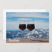 山に対して赤ワインのグラスを2つ (正面/裏面)