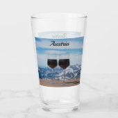 山に対して赤ワインのグラスを2つ タンブラーグラス (裏面)