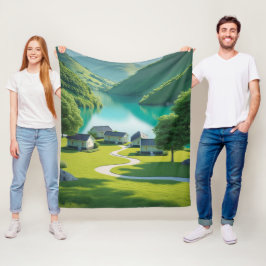 "山に居心地の良い – 風光明媚な自然" フリースブランケット