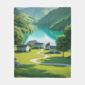 "山に居心地の良い – 風光明媚な自然" フリースブランケット (正面)