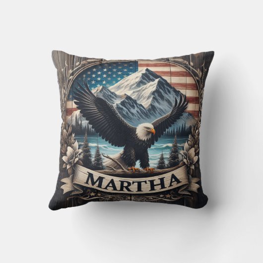 山に広がるワシ クッション (裏面)