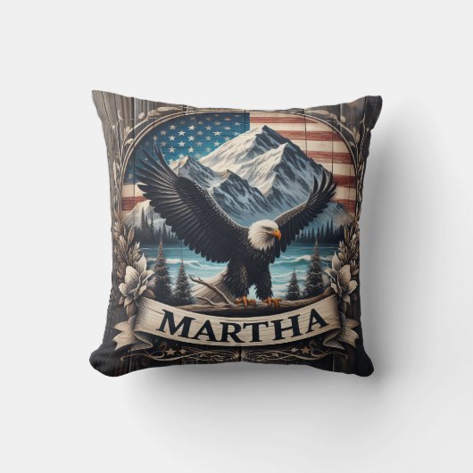 山に広がるワシ クッション (正面)