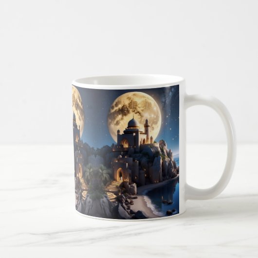 山に座るイスラムの城 コーヒーマグカップ (右)