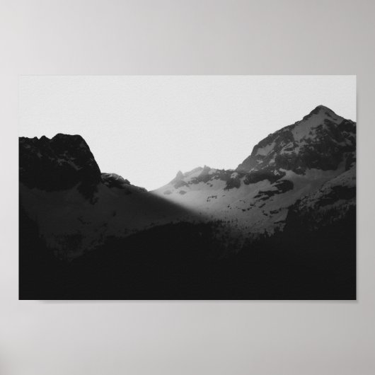 山に日光が当たる ポスター (正面)