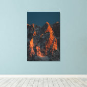 山に日没の光威厳のある灯 キャンバスプリント (インサイチュ (ウッドフロア))