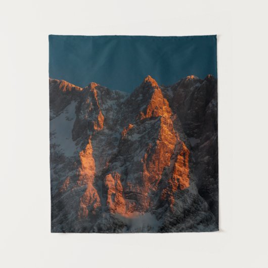 山に日没の光威厳のある灯 タペストリー (正面)