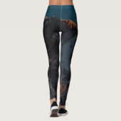 山に日没の光威厳のある灯 レギンス (裏面)