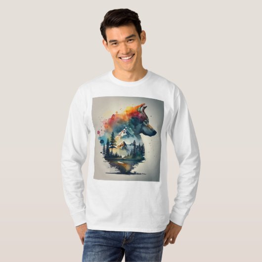 山に棲む狼 Tシャツ (正面フル)