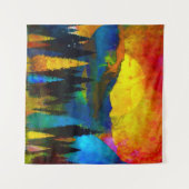 山に沈む夕日 タペストリー (正面(横))