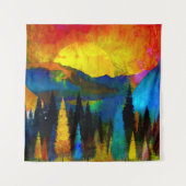 山に沈む夕日 タペストリー (正面)