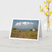 山に浮かぶ白い雲 カード (黄色い花)