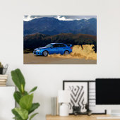 山に漂う青いすばるSTi|過去記事 ポスター (ホームオフィス)