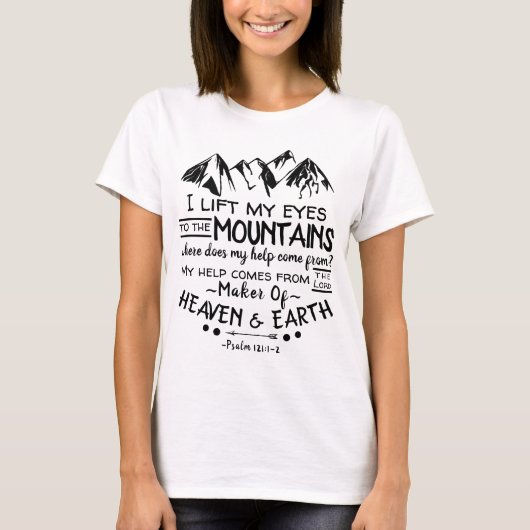 山に私の目を持ち上げて下さい Tシャツ (正面)