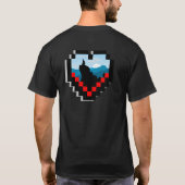 山に立つ孤独な人影のイラスト Tシャツ (裏面)