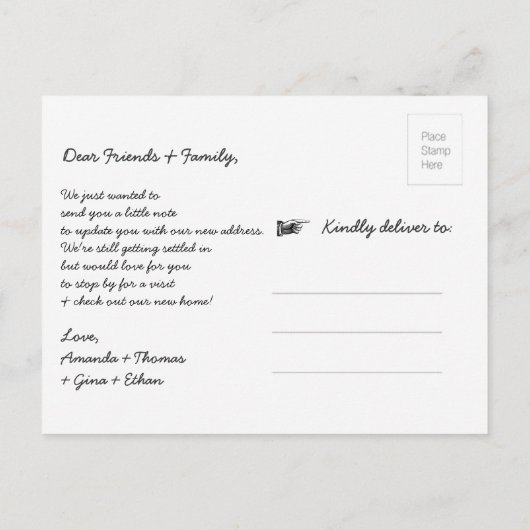 山に行くアドレスの変更あなたの写真 案内ポストカード (裏面)