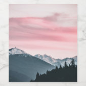 山に隠れた夕日 ワインラベル (シングルラベル)