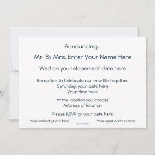 山に駆け落ちて、我々は駆け落ちした！ 招待状 (裏面)