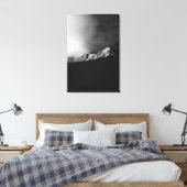 山に黒と白の最後の太陽光線 キャンバスプリント (インサイチュ (寝室))