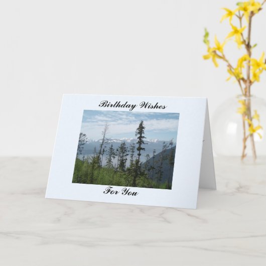 山に カード (黄色い花)