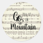 山のの丸いステッカーにクラシック教えて行く ラウンドシール (正面)