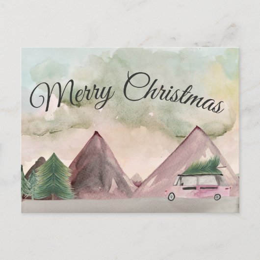 山のはがきにクリスマス ポストカード (正面)