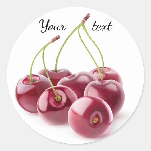山のようなさくらんぼ ラウンドシール (正面)