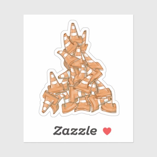 山のようなオレンジ色のロードコーン シール (シート)