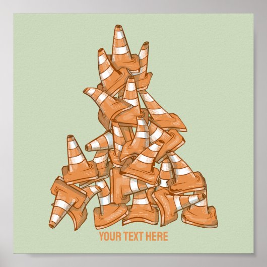 山のようなオレンジ色のロードコーン ポスター (正面)